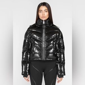 High Shine Puffer Jacket - Black